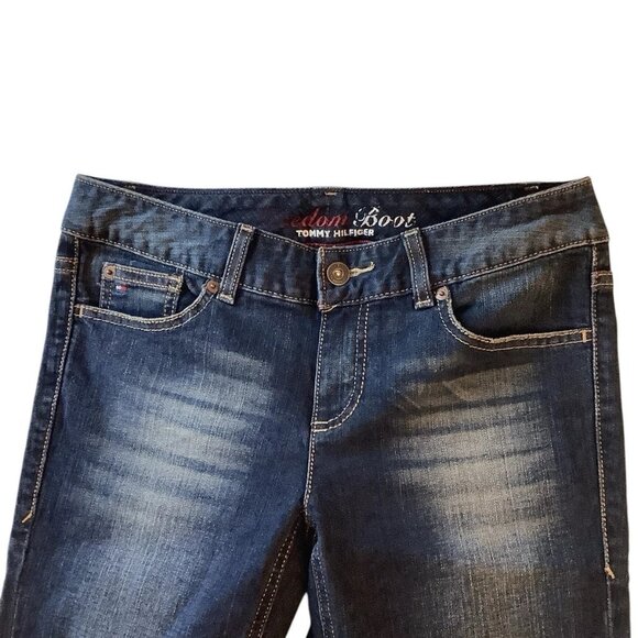 Tommy Hilfiger Freedom Boot Blue Denim Jeans Size 6S Low Rise Stretch - Picture 11 of 13